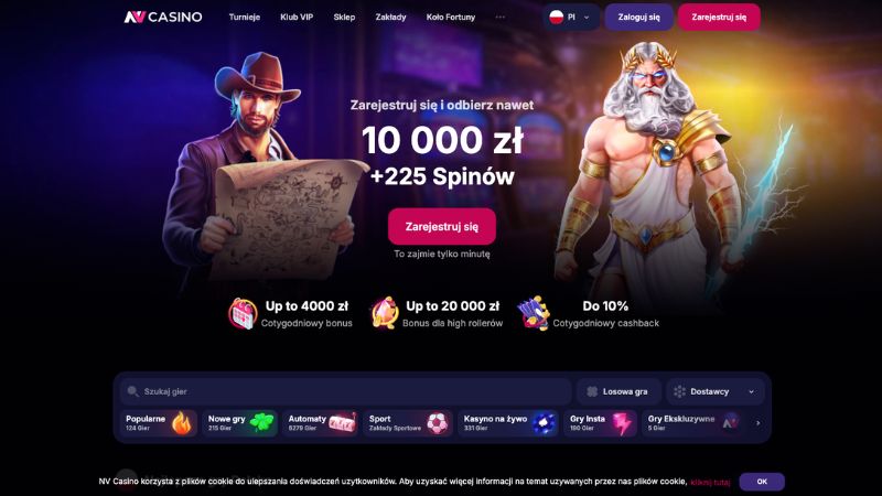 NV Casino zrzut ekranu kasyna online z szybkimi wyplatami